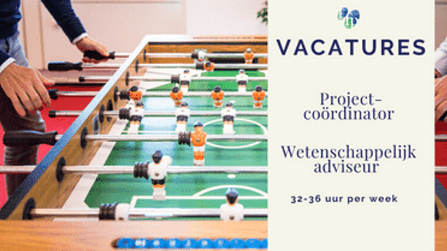 2x Vacature
We zoeken versterking van ons team in de functies van projectcoördinator en wetenschappelijk adviseur. Ben of ken jij de gedroomde kandidaat? Laat het ons weten. Reageren kan t/m 2 februari.buff.ly/380OZG3