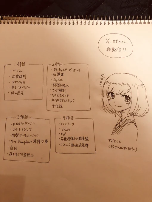 すずとくん(@suzutototo)の歌配信見ながら描いてました!とてもとても可愛かった(*'-`*)
刺さる歌がある方はぜひ見に行ってみてください!おすすめです🥰 