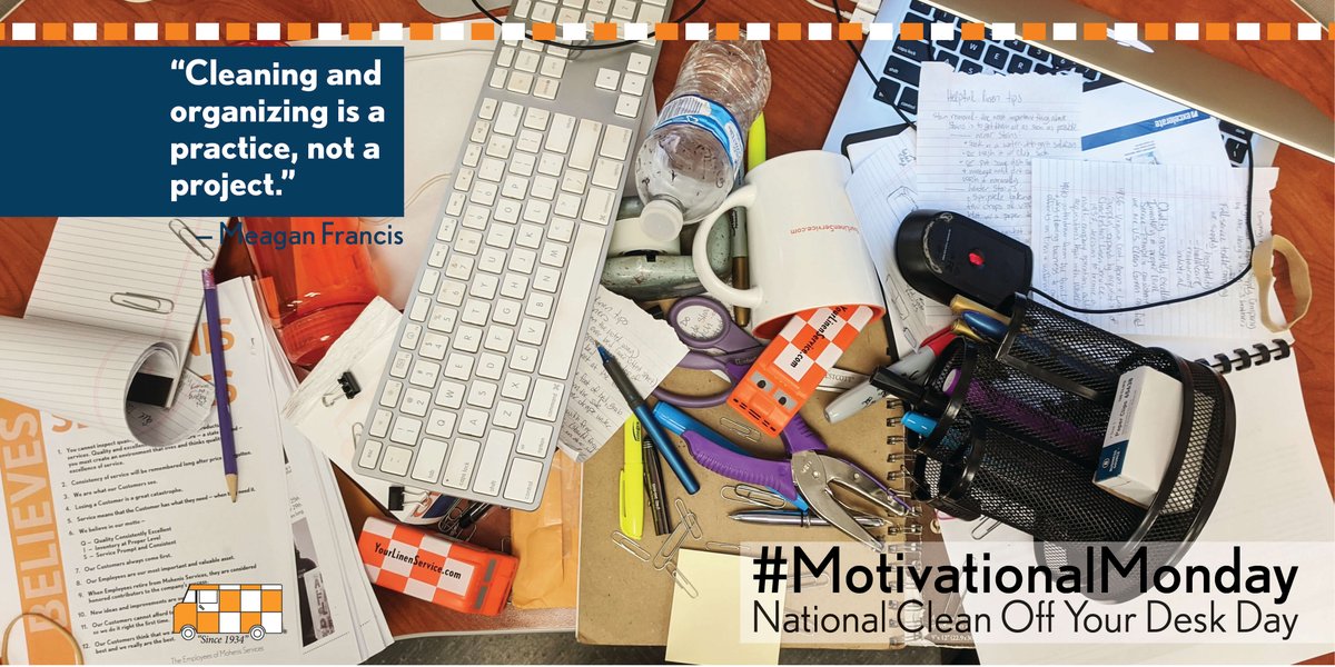 CheckeredTruck's tweet photo. You’ve heard of spring cleaning, but how about winter cleaning? Today is National Clean Off Your Desk Day— take a moment to organize!
#FreshStart #Organization #MondayMotivation #MotivationalMonday #CheckeredTruck #YourLinenService #Photography #Motivation #Inspiration #Linen https://t.co/OivSg4vLwG