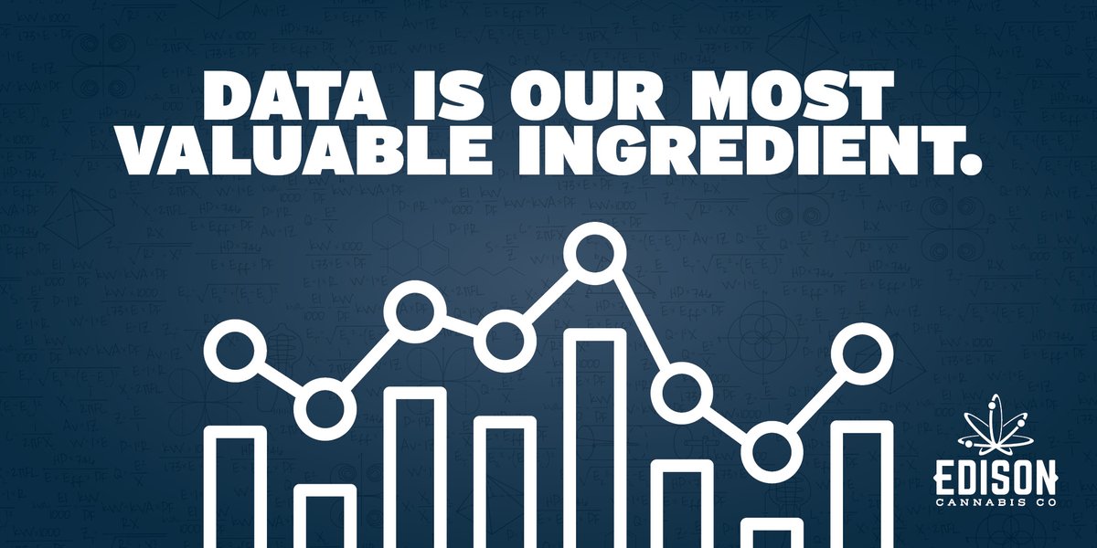Data is our most valuable ingredient. Why? Because it helps us grow consistently. #askusaboutourgreenthumb #thatsgenius #edisoncannabis