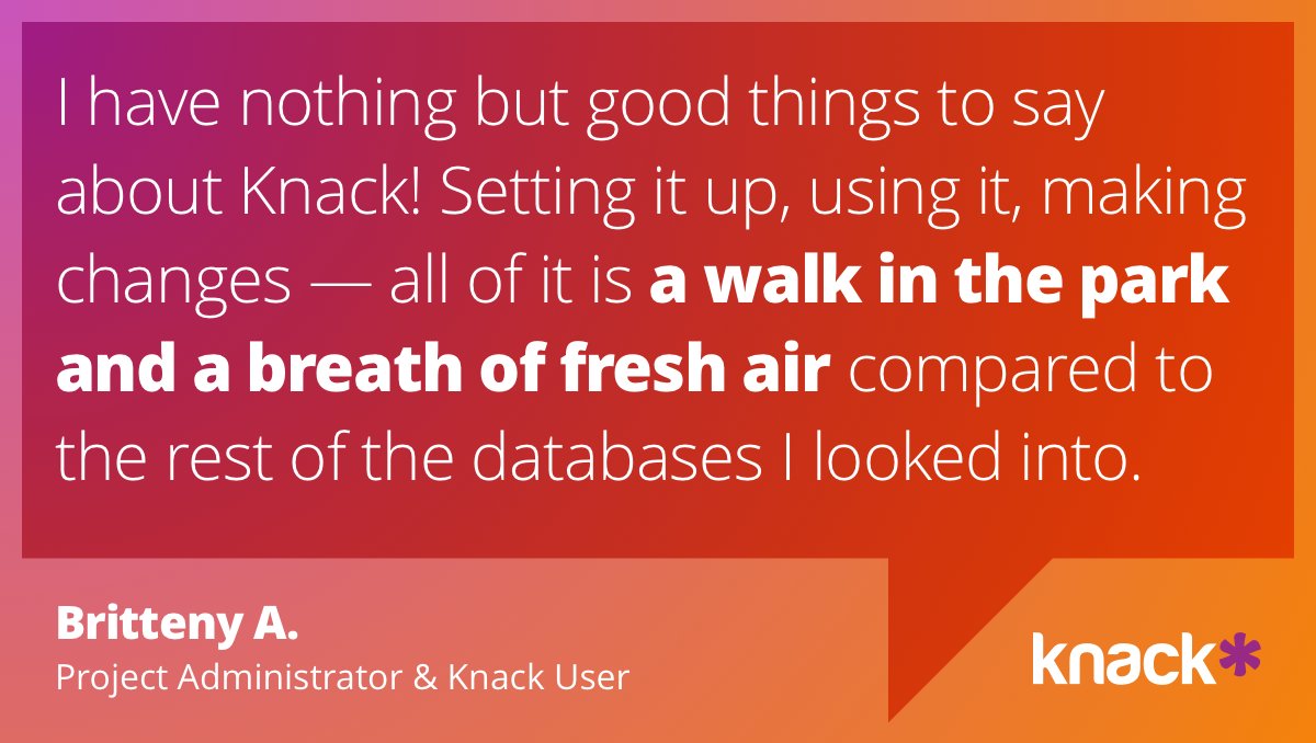 knackhq's tweet photo. The feeling's mutual! ๐#IgniteYourData https://t.co/8sCQr7pXzH
