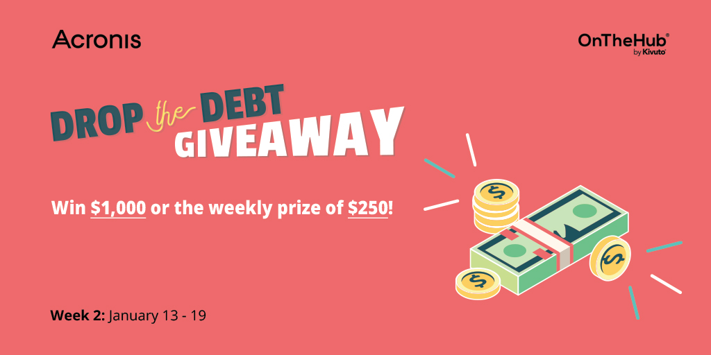 OnTheHub's tweet image. It's the 2nd week of the #DropTheDebt Giveaway, featuring @Acronis 🎉🎉🎉. Don't miss your chance to win the #1,000 USD Grand Prize or this week's prize of $250 😉.
👉 Enter here: ow.ly/Ou8R50xFma2
.
.
#Giveaway #BacktoSchool