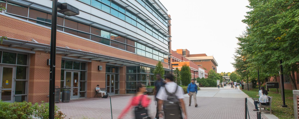 Exterior of UMBC's Information Technology and Engineering building. 