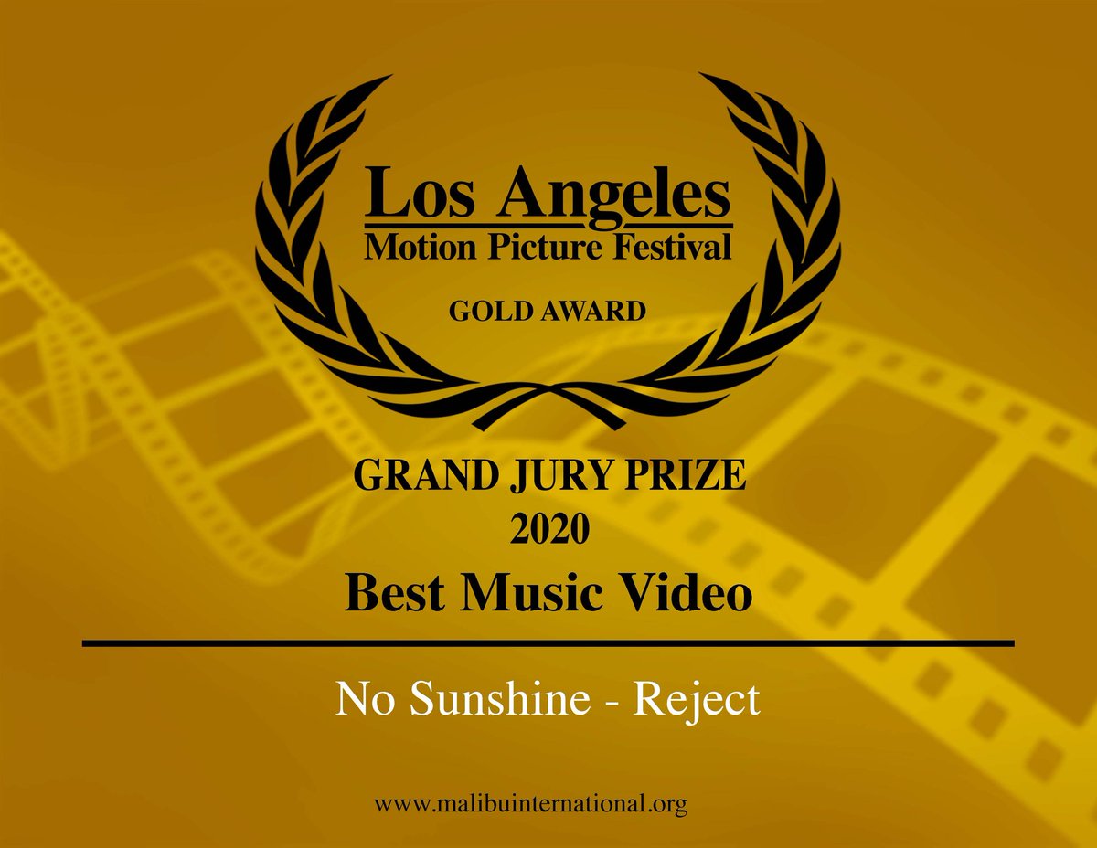 NoSunshineMusic's tweet photo. We picked up a win at Los Angeles Motion Picture Festival! @malibuwestfilm #nosunshine #nosunshinemusic #reject #watchtheworldfade https://t.co/88FQuNfupF