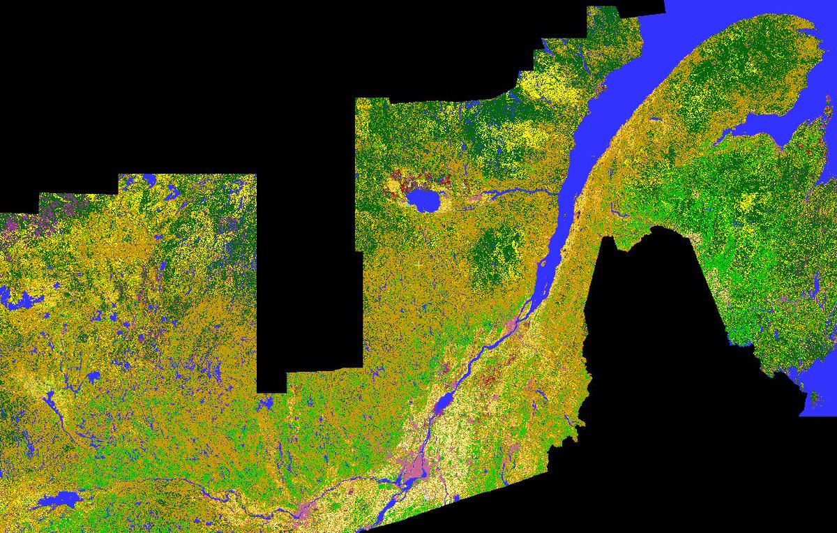LeanderCampbell's tweet photo. Here's our #cropmap19 of the province of Quebec #agqc. Including a zoom-in of the area near Saint-Jean-sur-Richelieu. #cdnag https://t.co/OeP1R1Dn4D