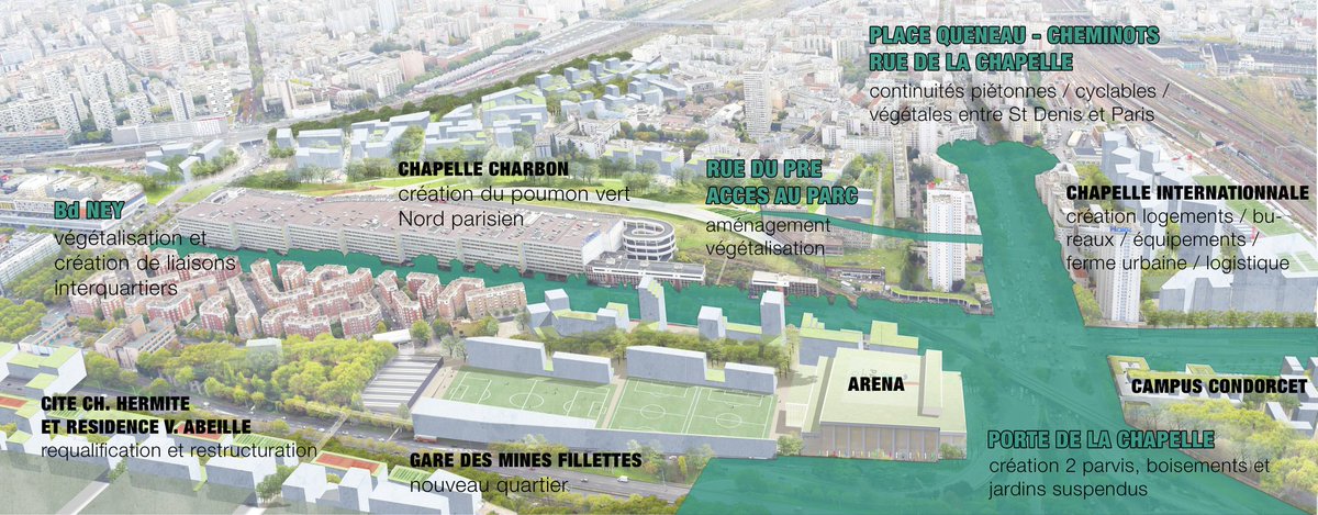 Marion Waller (@marionwaller) on Twitter photo La porte de la Chapelle, priorité d' <a href="/Anne_Hidalgo/">Anne Hidalgo</a> , va connaître une transformation d'ensemble ⤵️
Une porte qui devient une place 👫
Un échangeur routier qui devient un parc 🌱 La porte de la Chapelle, priorité d' <a href="/Anne_Hidalgo/">Anne Hidalgo</a> , va connaître une transformation d'ensemble ⤵️
Une porte qui devient une place 👫
Un échangeur routier qui devient un parc 🌱
