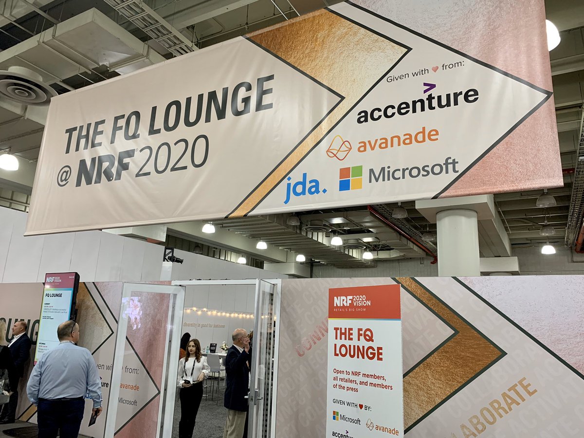 Hey #NRF2020 attendees! Join us at the #FQLounge in 1 hour for the leaders in retail tech session featuring @AvanadeInc’s Global Retail Lead @CorineVives