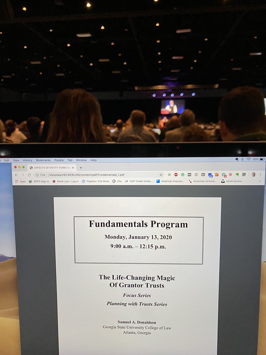 KlenkLaw's tweet photo. It begins! #heckerling https://t.co/kAher6Oco5