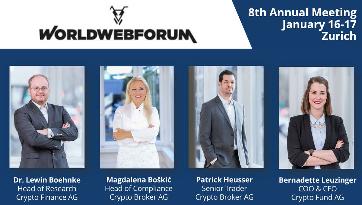 Come and see the blockchain track at the @worldwebforum with our team  holding a workshop on security & investment aspects in blockchain hosted by  Prof. Dr. Alexander Denzler and with moderator German