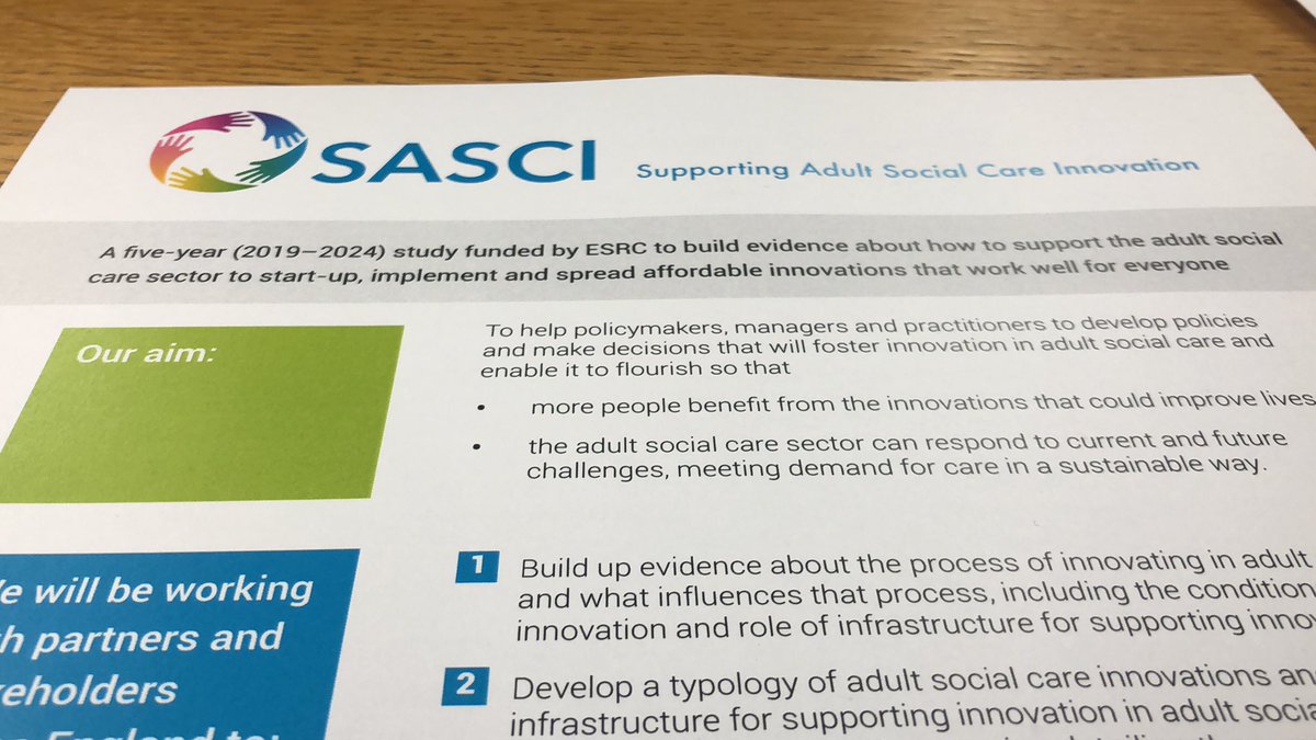 Cilla_Harries's tweet photo. Great to hear about this excellent @ESRC funded project Supporting Adult Social Care Innovation with @AnnetteBoaz https://t.co/1r0qeEigyu