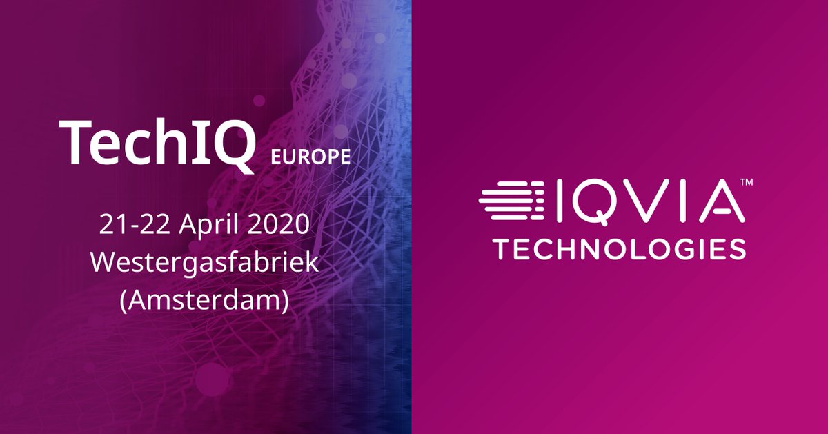 IQVIA_global's tweet photo. Register to attend #TechIQ Europe 2020 today. Dedicated to providing you access to inspiring, world-leading technology experts, industry practitioners and practical information sessions. This is a not to miss #IQVIATech event! >> https://t.co/qn2NINd0Ir https://t.co/ZCGfcvpXj4