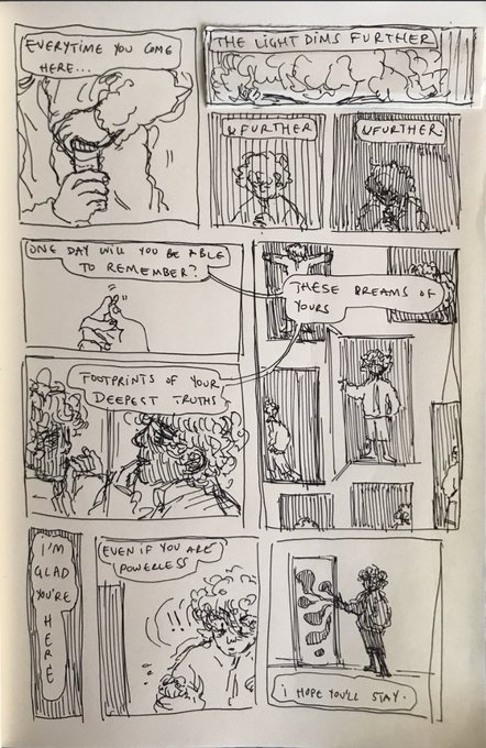 stream of consciousness comic i drew in my sketchbook during the night 