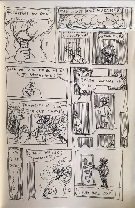 stream of consciousness comic i drew in my sketchbook during the night 