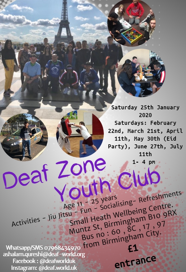 Every month, on a Saturday, Deaf World's youth club Deaf Zone will be held at Small Heath Wellbeing Centre. 
Come along and have some fun and make new friends. Refreshments provided! #deaf #bsl #youthclub #hearingimpaired #Birmingham #TwentyTwenty
