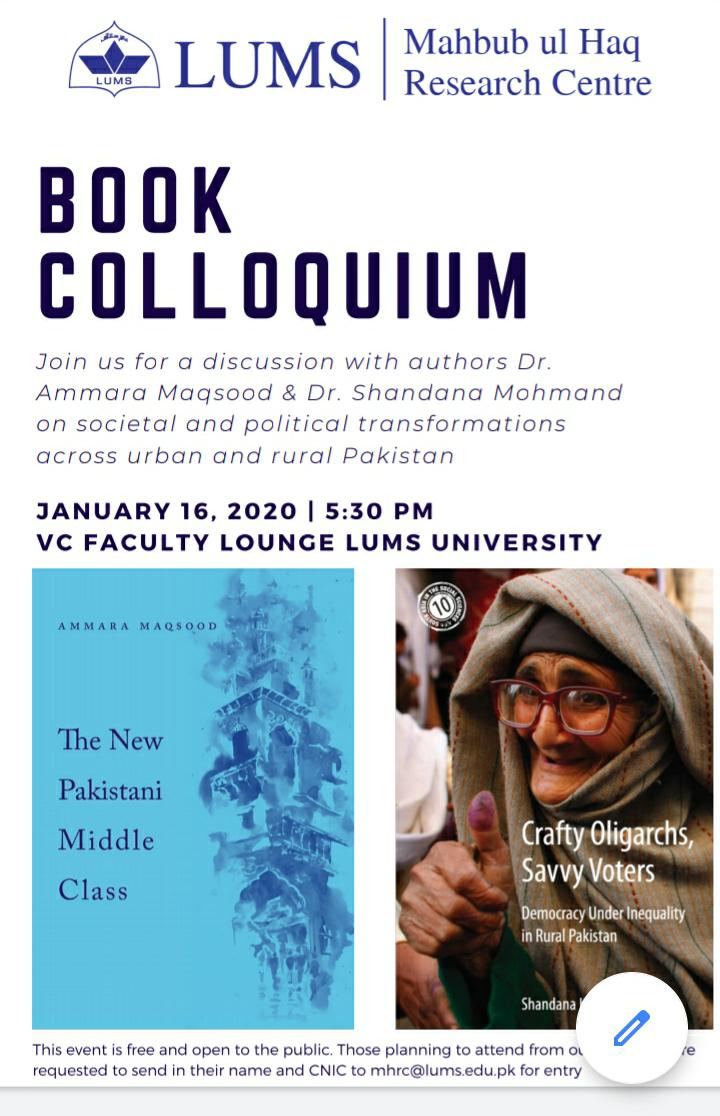 CERPakistan's tweet photo. You can RSVP to attend this talk being hosted by #MahbubUlHaq Centre at #LUMS on mhrc@lums.edu.pk 

@LifeAtLUMS @MGSHSS_LUMS https://t.co/x3d4WWBbie