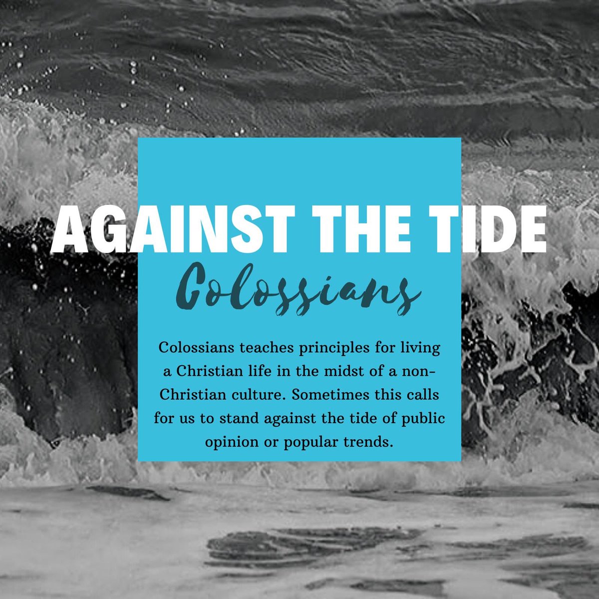 compassuea's tweet photo. COMPASS UEA presents our study for this semester; Against the Tide: A study of the book of Colossians. 🌊

As Christians living in the 21st century, Colossians has a variety of gems we can learn from and apply to our lives. So join us as we explore the various topics. https://t.co/6F9NxaQQAR