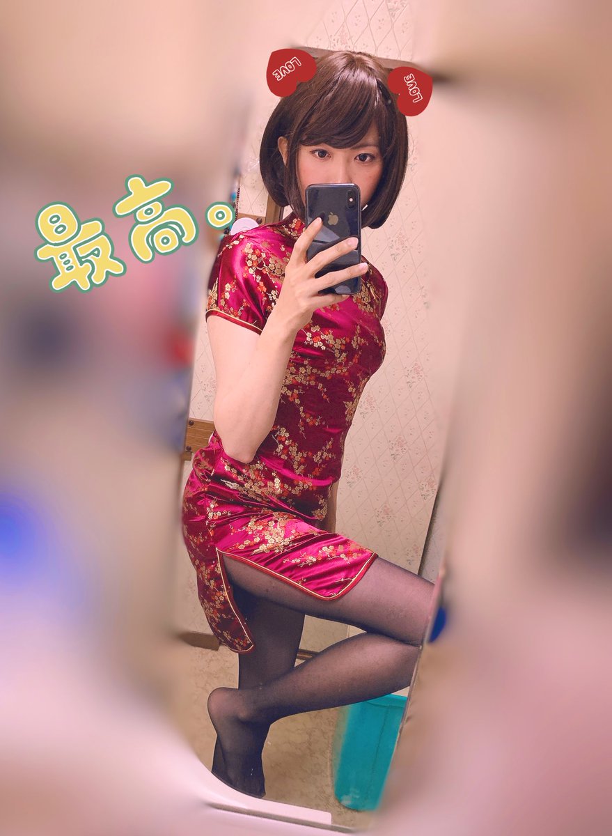 Tan_joso's tweet photo. ﾒｲﾄﾞｲﾝﾁｬｲﾅの本格ドレスですヨ❗️🐼🎋
お団子カバー付いてなかったデス...
#女装
#チャイナドレス
#RTした人にお礼します https://t.co/Xsi0jfI3Lr