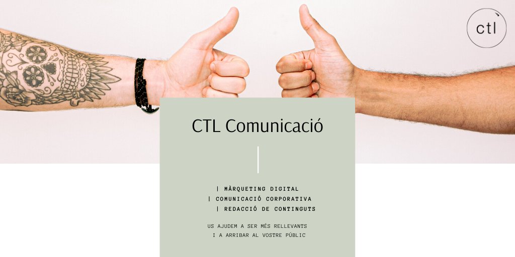 ctlcomunicacio's tweet image. Vols augmentar la rellevància del teu negoci?
Truca'ns 📞 93 889 49 49 o envia 📨 info@ctl.cat
#ctlcomunicació #comunicaciódigital #marquetingdigital #socialmedia #contentmarketing #brandedcontent #grupel9nou