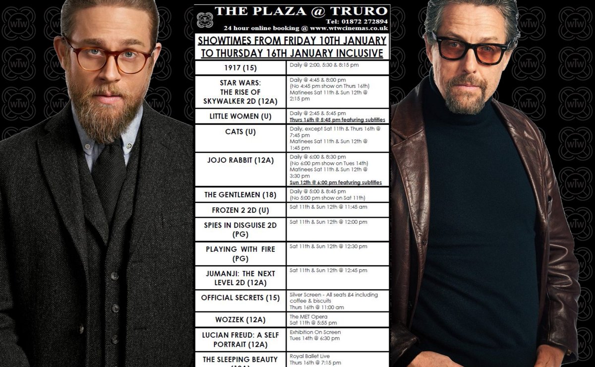 WTW_PlazaTruro's tweet photo. #SuperSaverMonday all tickets all films all times today just £5 a seat #makeyoursasupersaver https://t.co/MUQl7xTiSS
#TheGentlemen #CatsTheMovie #JojoRabbit #LittleWoman #officalsecrets #JumanjiTheNextLevel #PlayingWithFire #StarWarsRiseofSkywalker https://t.co/3DpAbHrRnC
