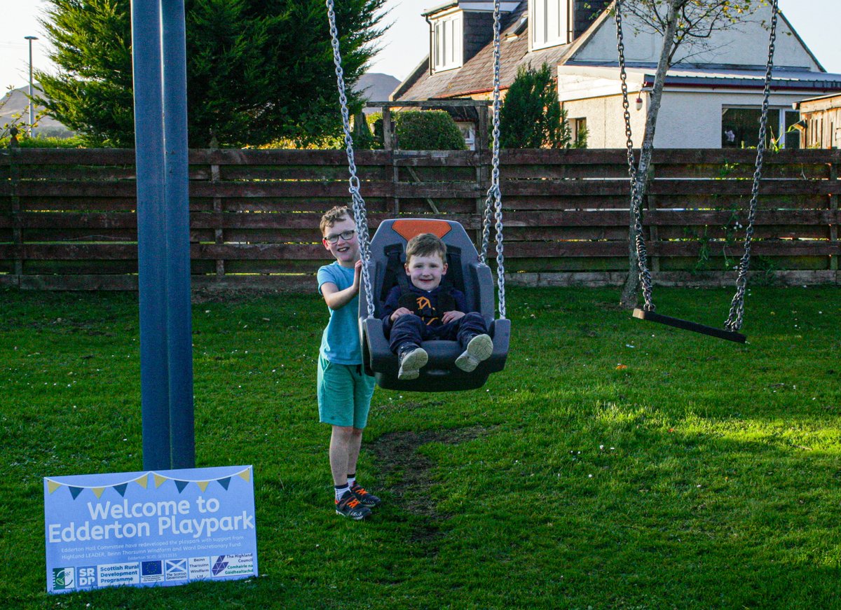 BethSimco's tweet photo. Welcome to #edderton Playpark! @KOSutherland project coordinated the park regeneration with our clients: Edderton Community Hall. Check out the newly installed >> Multi - Play Units, Rope Crusader Swing and an Accessible Swing. #childrenscommunityownership #playparkregen @DTAScot https://t.co/Wzi1mjMev0