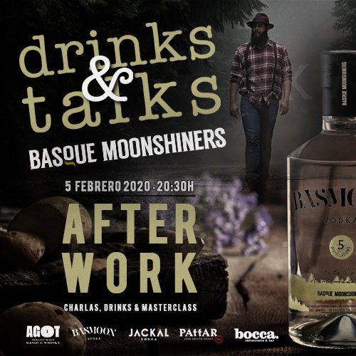 boccafoodmusic's tweet photo. Volvemos a la carga con nuestro #afterwork favorito. Si eres una amante de la buena coctelería no puedes perderte la cata de #BasqueMoonshiners nos tienen preparada para el 5 de febrero. Descubrirás 2 vodkas y 2 whiskys artesanos acompañados por 4 propuestas gastronómicas https://t.co/QNFUTLdnlu