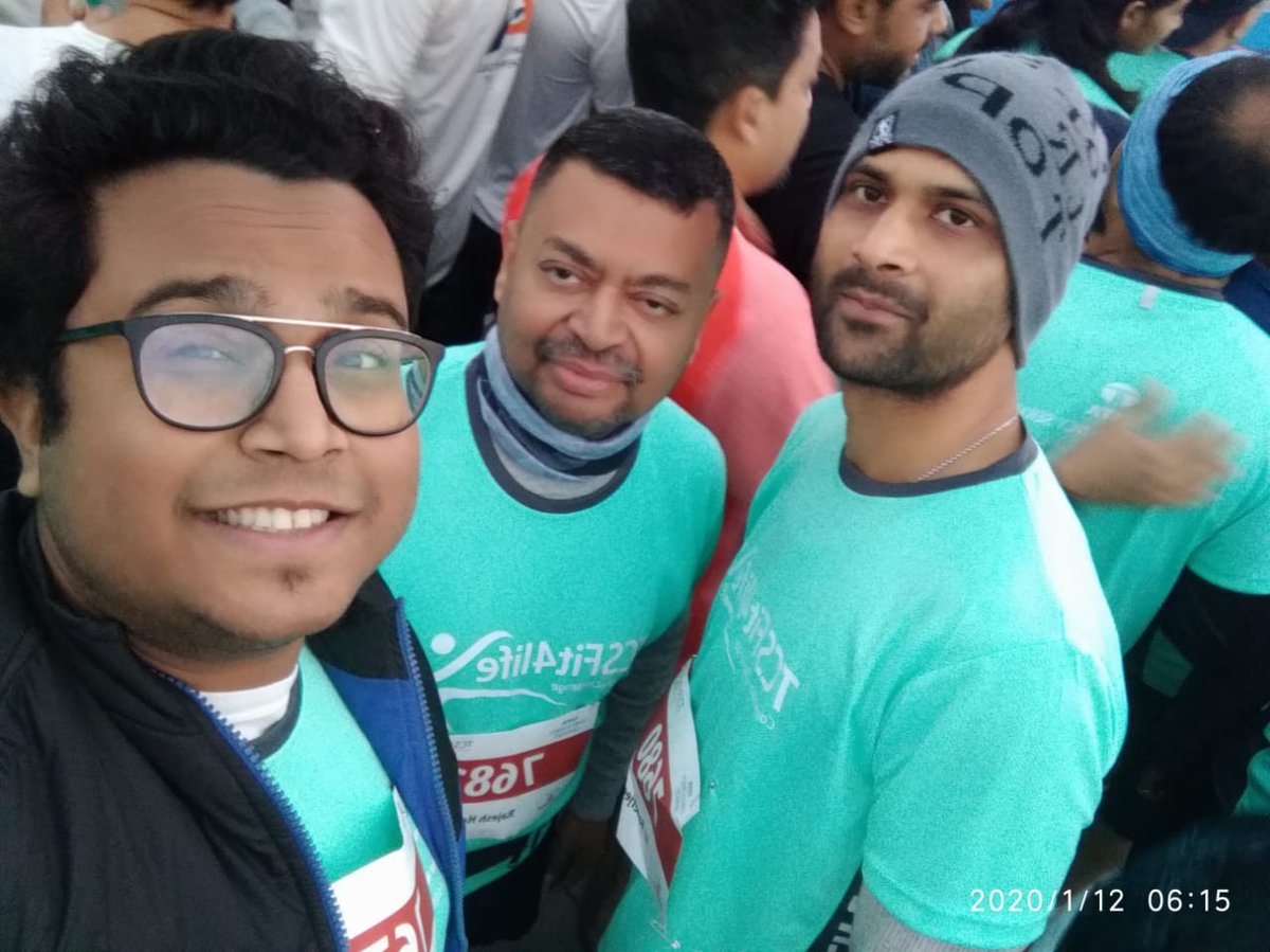 Lexplosion's tweet photo. On a cold Sunday morning, some of our colleagues; Sayan, Nirlipta, Rajesh, Jay, Saptashya, Rizban and Utsab from our Kolkata office, sweat it out at the TCS run at New Town, Eco Park. All of them finished the race and reminded us about the need to stay fit. #Lexplosion, #marathon https://t.co/1v6lfFMKrJ