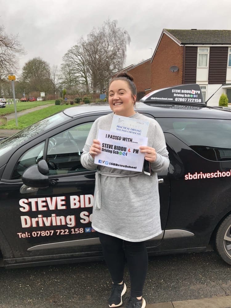 SBDriveSchool's tweet photo. Huge congratulations to Leigh who successfully PASSED her driving test with only 3 minors this morning in Lichfield! Great driving Leigh. https://t.co/4KXW9JKnVD