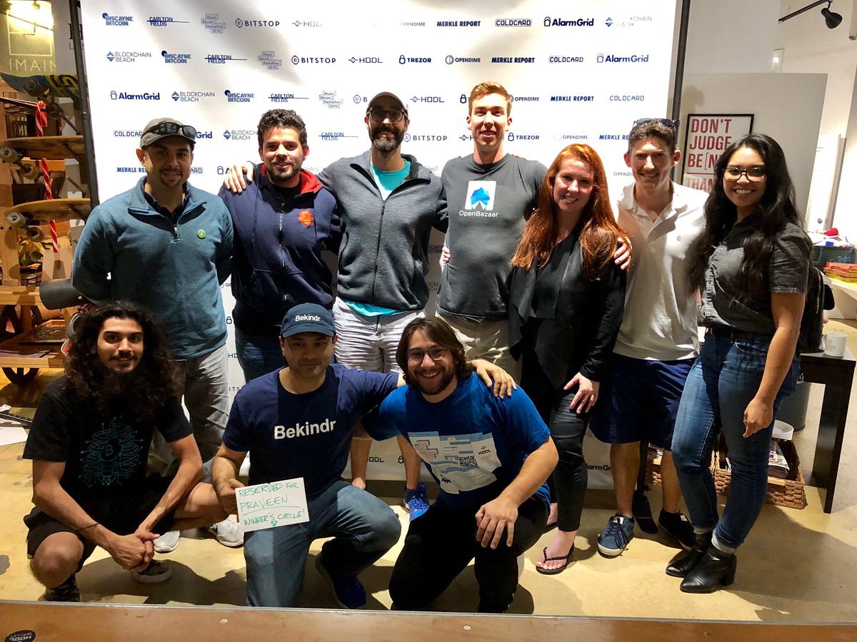 deLisserRobin's tweet photo. @brianarundel @MiaBitcoinHack @Bitcoin @BitcoinCash @BitcoinSV Last year’s #MiamiBitcoinHackathon with @bankoferyka, @pravvy, @EOSMiami & @hackmiami crew. https://t.co/ofx63VXkPq