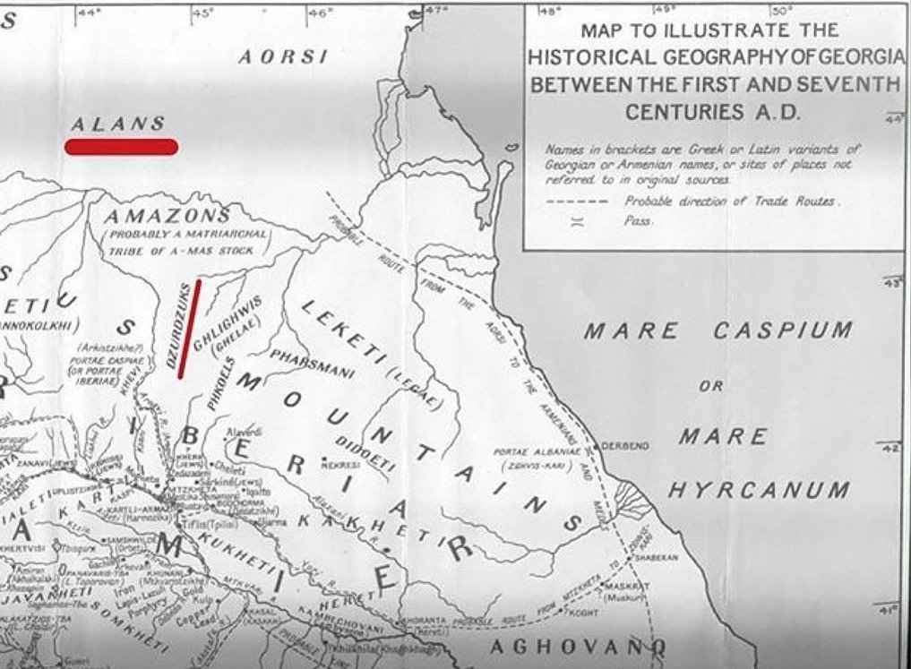 Turkiyatci's tweet photo. Başka ilginç bir harita, Çeçenlerin olduğu bölgede Amazonlar var. Alanlar üst tarafta. İberya dönemi. Ve Gazi Kumuk (Lekler, Laklar) Dağıstan'ın ortasında. https://t.co/yAgQTkvSEH