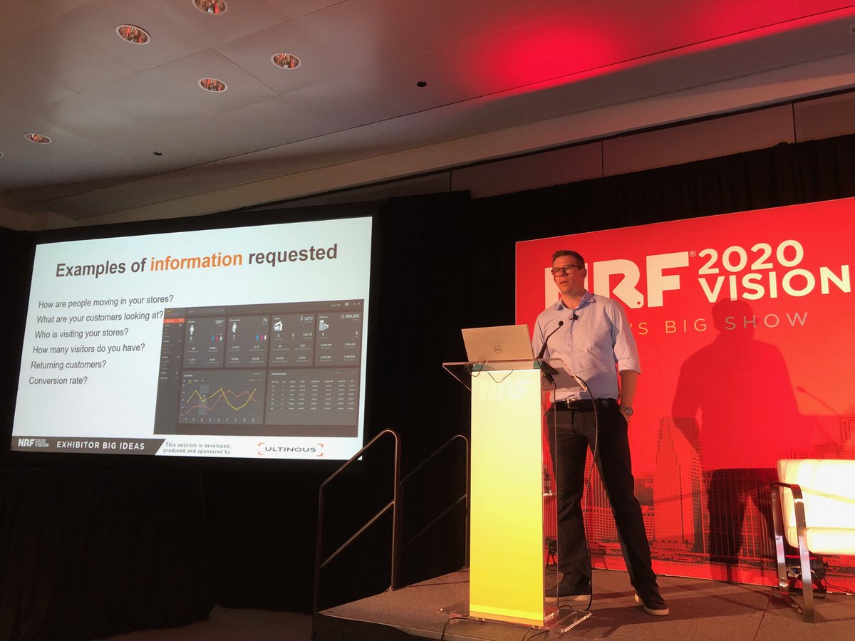 ultinousltd's tweet photo. NRF 2020, New York: Our regional sales director Martin Ekman presented to US and International professionals how retailers with physical stores can benefit from collecting the same data that eCommerce retailers have about their online business. Visit us at booth nr. 6145! #nrf https://t.co/Sc4MR9cELz