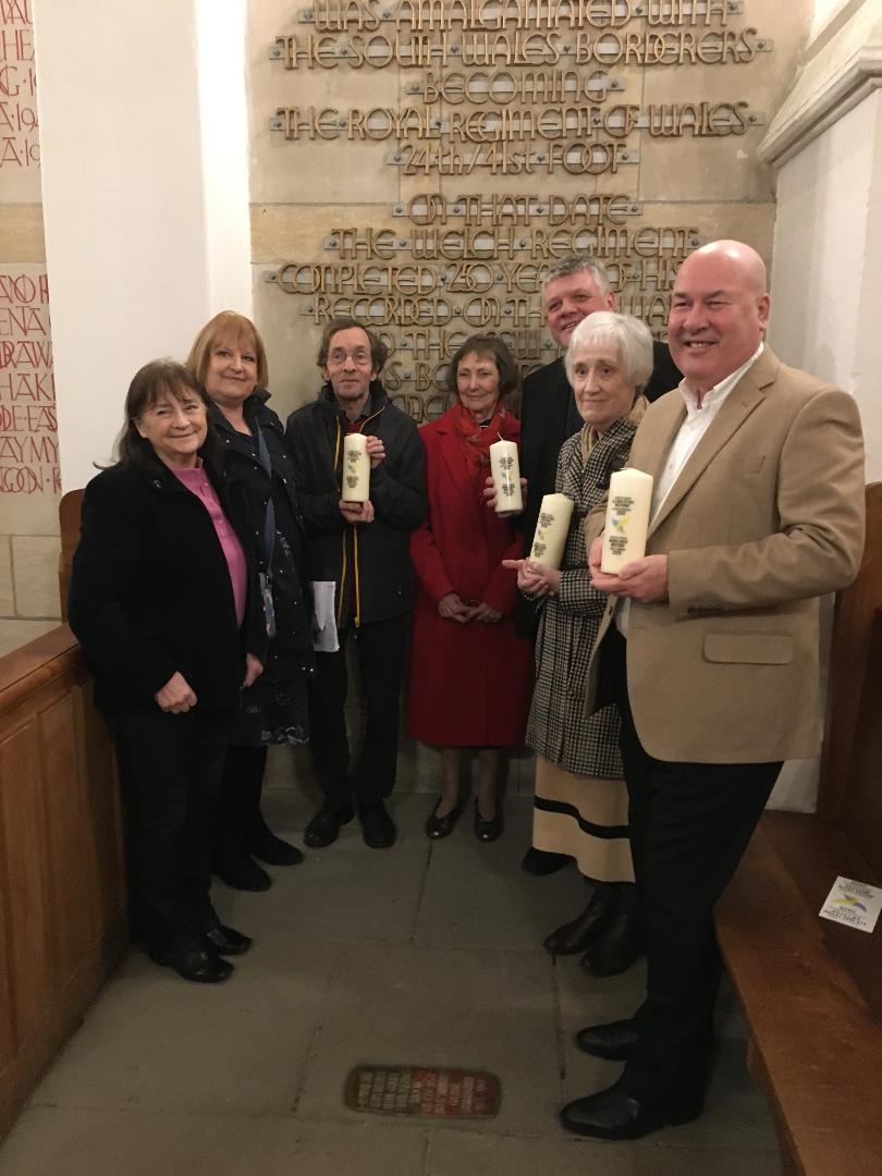 Following the Launch of the #YearOfPilgrimage at Llandaff Cathedral @LlandaffDio  on Sunday 12 Jan representatives of the Parishes of Sully, Wenvoe, St Lythans and Gwenfo Church in Wales Primary School @GwenfoCWPrimary @LlandaffEd @LlandaffCath #Llandaff2020 with Pilgrim Candles