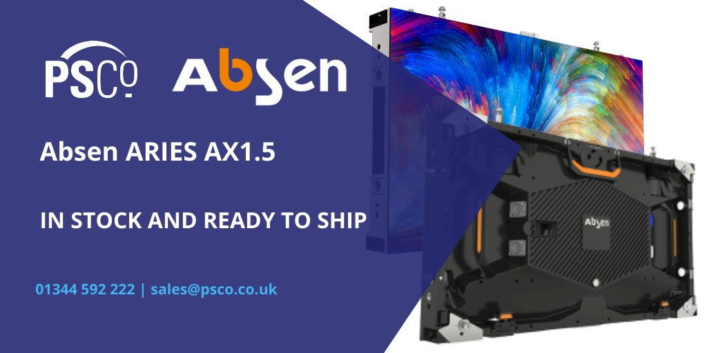 PSCo_'s tweet photo. Absens latest MiniLED with common cathode technology delivers the ultimate visual performance, whilst being tough enough for the rental market. In stock now and ready to buy or rent! Call the team for more information #avtweeps #led #minled #rental https://t.co/t48vRyFEYA