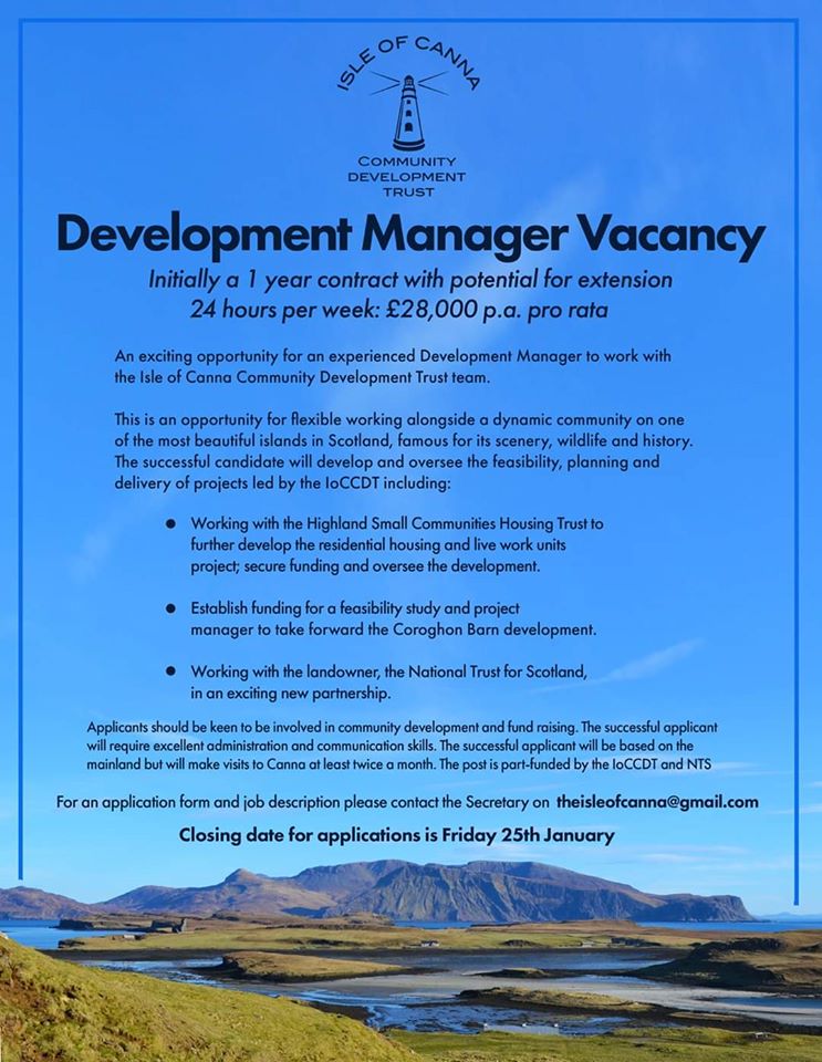 CHTScotland's tweet photo. Would you like to live on a beautiful Scottish Island? 🏝️
👀 Look at this exciting job opportunity on the Isle of Canna in the Small Isles! https://t.co/RmXBP7DEeu