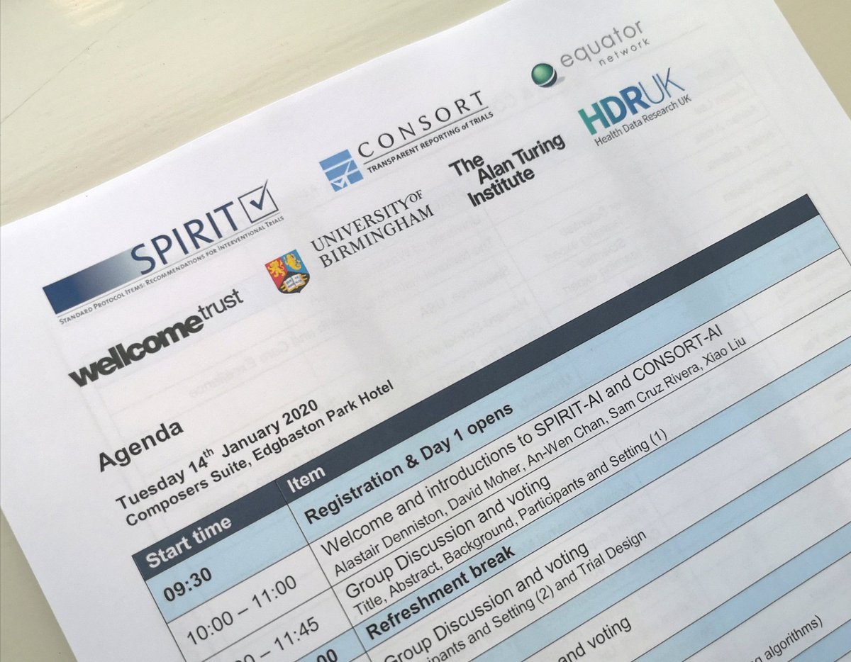 Xiao Liu (@drxiaoliu) on Twitter photo Over the last 3 months we have taken the new #spiritAI #consortAI reporting guidelines through 2 rounds of Delphi study. Tomorrow we begin the final consensus meeting <a href="/unibirmingham/">Uni of Birmingham</a>. Excited for 2 days of productive discussion! <a href="/EQUATORNetwork/">EQUATOR Network</a> <a href="/CONSORTing/">CONSORT Statement</a> #AI #ML4H Over the last 3 months we have taken the new #spiritAI #consortAI reporting guidelines through 2 rounds of Delphi study. Tomorrow we begin the final consensus meeting <a href="/unibirmingham/">Uni of Birmingham</a>. Excited for 2 days of productive discussion! <a href="/EQUATORNetwork/">EQUATOR Network</a> <a href="/CONSORTing/">CONSORT Statement</a> #AI #ML4H