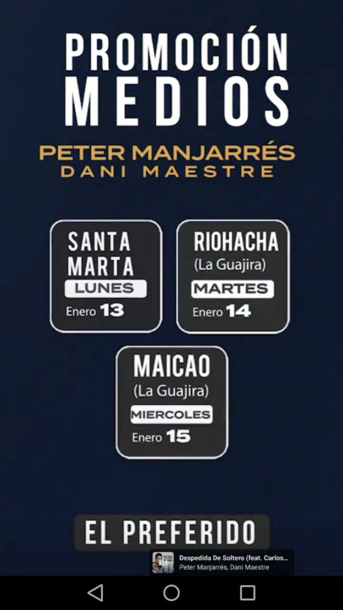 Hoy empieza el Tour #ElPreferido <a href="/PeterManjarres/">petermanjarres</a> <a href="/danielmaestrea/">Dani Maestre</a> Santa Marta Conéctate <a href="/olimpica971/">Olimpica Santa Marta</a> <a href="/JuankVega1/">JuanK Vega</a> Siguiendo los pasos a nuestro peterismo <a href="/PeterismoBogota/">PeterismoBogota</a>