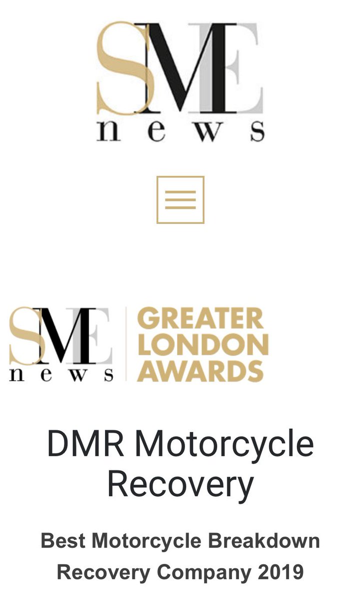 DMRVehRecovery's tweet photo. We are now an award winning company. 
MOTORCYCLE RECOVERY SPECIALISTS
Give us a call or see the website for more info. 
https://t.co/pJRh5CrU55
07533-189-189
#award #smenews #greaterlondonawards #dmrmotorcyclerecovery https://t.co/kYpemNo7Kc
