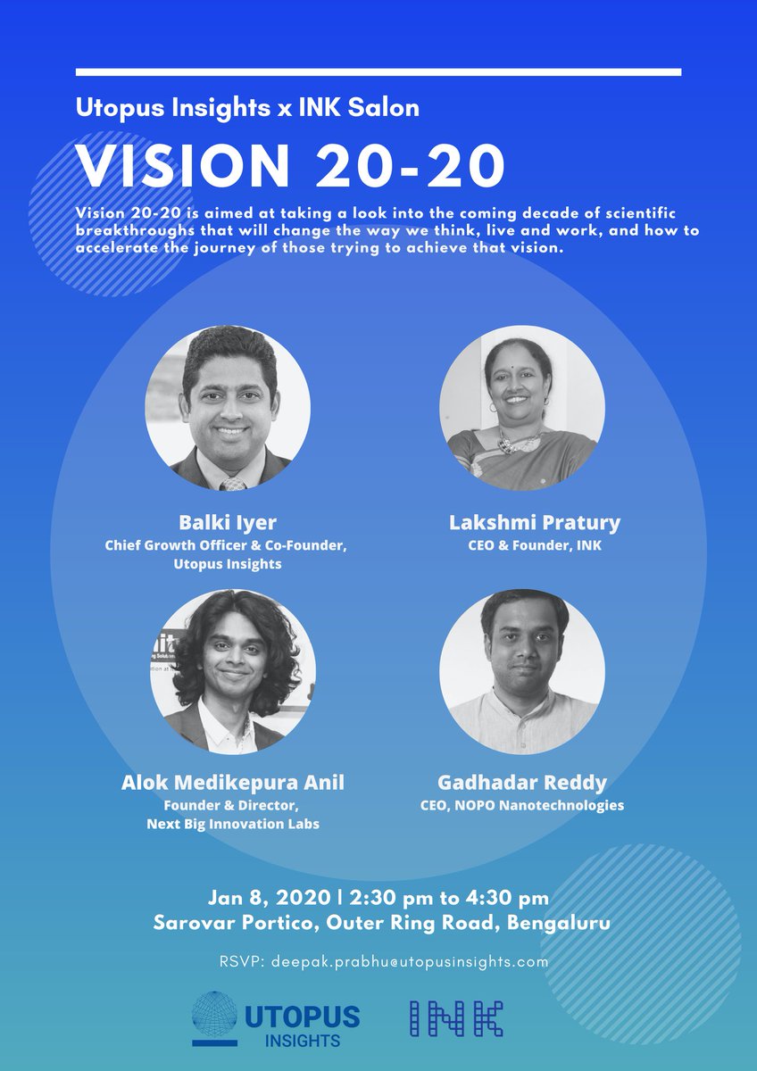 inktalks's tweet photo. Last Wednesday we teamed up with Utopus Insights in Bangalore to discuss the breakthroughs in science that await us this decade, in our discussion themed Vision 20-20!
#INKSalon #INKFellows #Vision2020 https://t.co/WbEkXK41E5