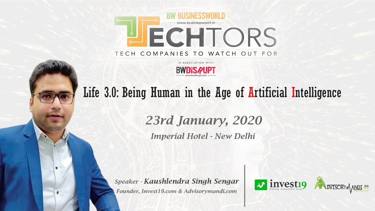 Invest19_com's tweet photo. “How tech #entrepreneurs can grow through #AI?” – “Will AI help entrepreneurship flourish like never before?”
Know more: https://t.co/3JpfYqKqPY
Connect with #KaushlendraSinghSengar (founder – #Invest19.com & #Advisorymandi.com) at 2nd #Techtors by #BusinessWorld on 23, Jan20. https://t.co/K75zogfxX2