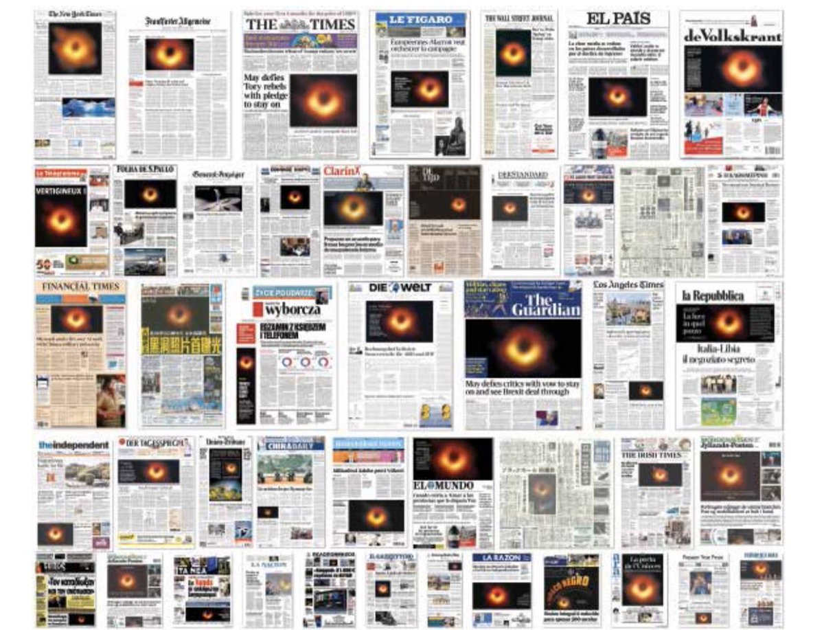 hfalcke's tweet photo. Preparation and global  impact of the media communication of the first black hole image are described in this paper: press conferences, social media, amusing side stories. The media reach of this image was 4.5 billion https://t.co/DITzataNJW https://t.co/x2HLMBi0NV
