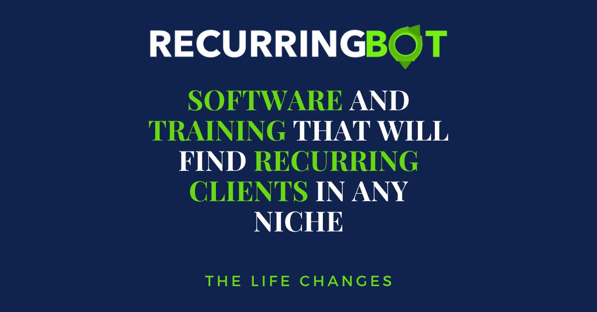 🟢 Recurring Bot Review: Software And Training That Will Find Recurring Clients In Any Niche!

🟢 thelifechanges.com/recurring-bot-…