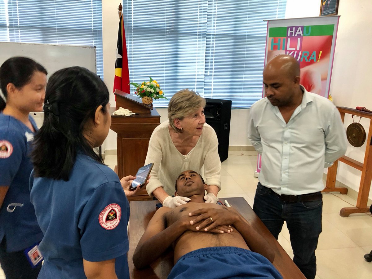 KirstyGusmao's tweet photo. Timor-Leste gets its first hands-on Lymphoedema Training, thanks to Melbourne specialist, Jill Griffiths, &amp; funding support from the Andrew MacNaughtan Foundation. Great news for breast cancer patients in this young nation. 🇹🇱 https://t.co/6TIbJ5eWPe