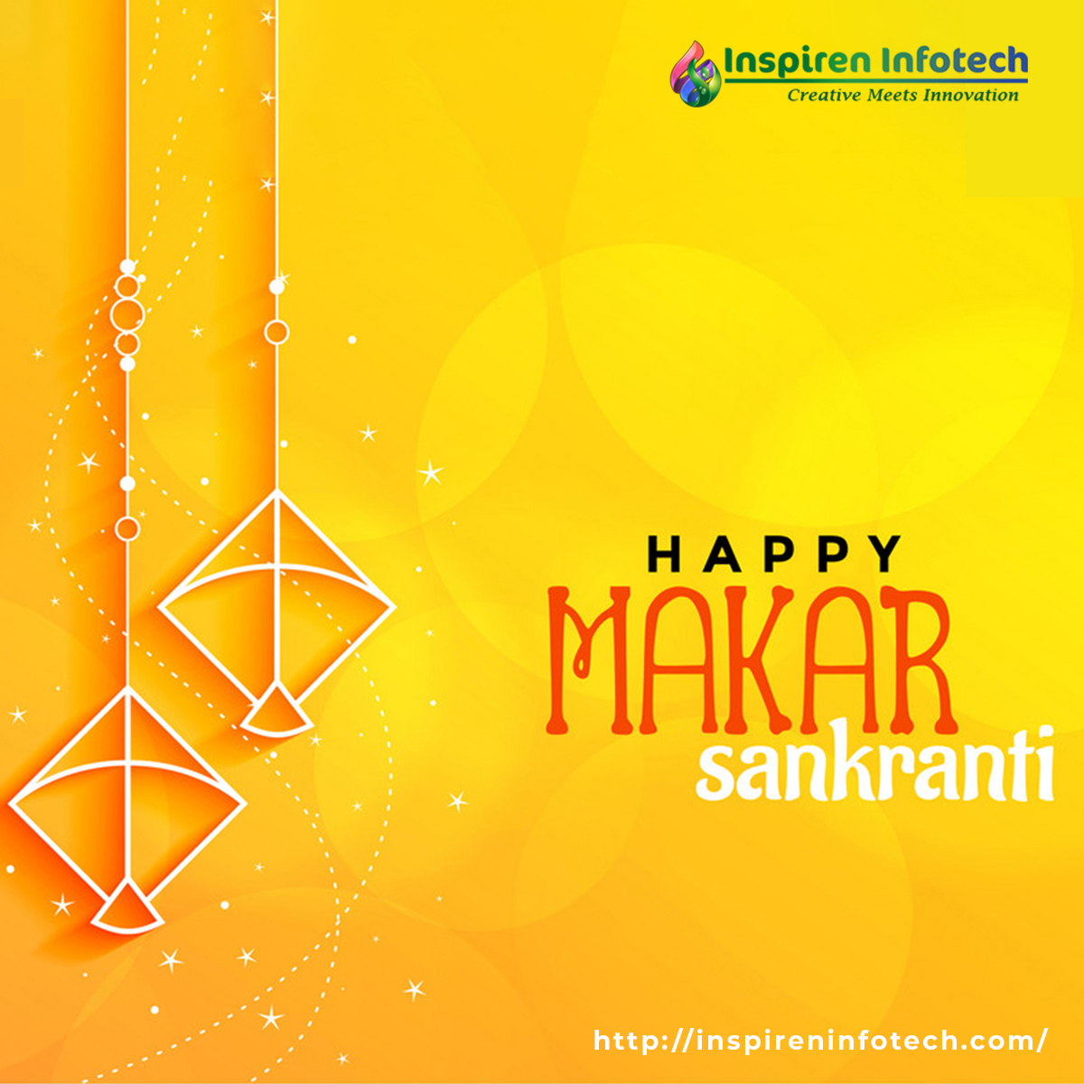 " Happy Makar Sankranti to all of you from INSPIREN INFOTECH Family "

Wishing you a very happy Makar Sankranti May the Makar Sankranti fire burns all the moments of sadness nd brings you warmth of joy and happiness and love.

#uttarayan #uttarayantshirt #keepyourswagon #kites