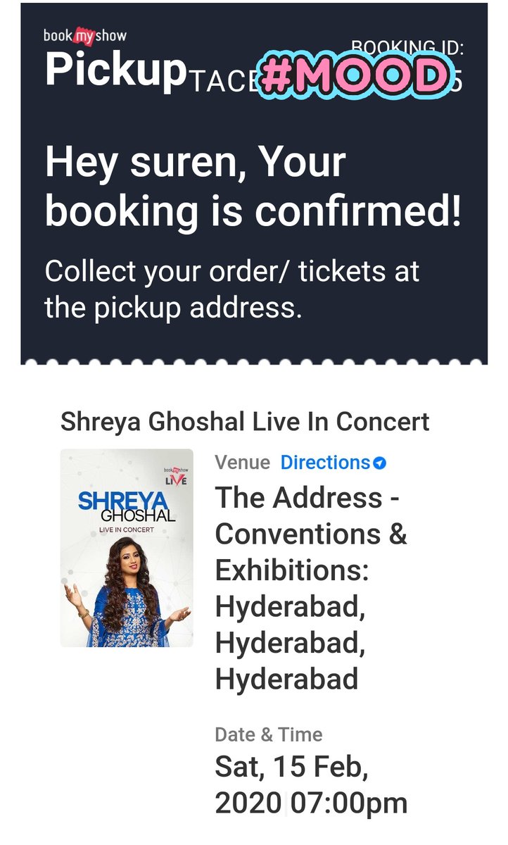 Can't wait for my 6th tym of @shreyaghoshal live in concert ❤

Hope @shreyaghoshal dhee sing #Mandaara and #Allasanivaari this tym ❤