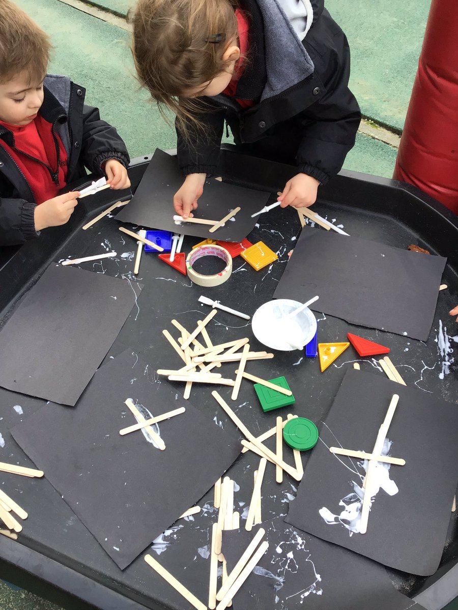 BGS_LowerSch's tweet photo. Nursery is learning about 2d shapes and their properties. Some children made them using lollipops sticks. How many sides ?and corners? #BGS_eyfs #BGS_mathsmastery https://t.co/Ytwrdex4EE
