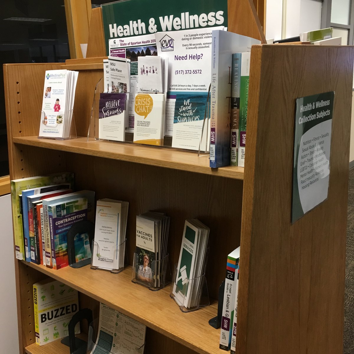 msulibraries's tweet photo. Need access to reliable, accurate health information? MSU Health Science Librarians Iris Kovar-Gough and Andrea Kepsel created a Health & Wellness Collection, which you can browse at your own point of need. #NonjudgmentalnformationSource #IndependentAccess #Confidential https://t.co/VF7UItmhL6
