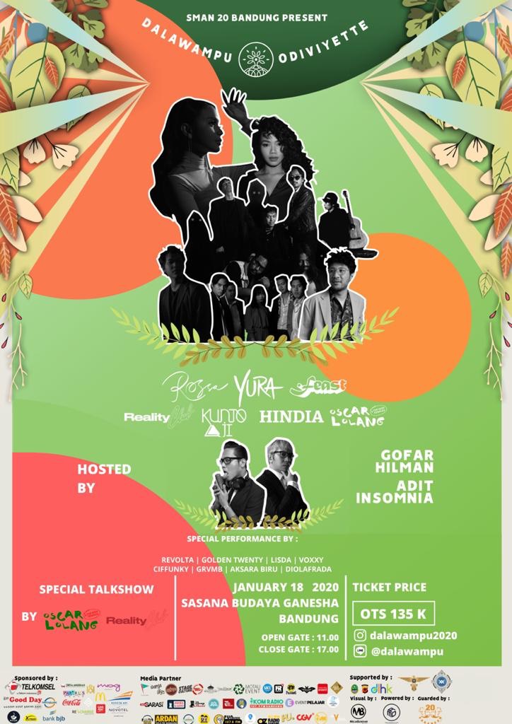SMAN 20 BANDUNG PROUDLY PRESENTS
.
🍃 DALAWAMPU ODIVIYETTE 🍃
“Plant Positivity For Humanity!”
.
Get up and make the earth a better place by doing positive things! Join us on our journey to #PlantPositivityForHumanity!
.
📌 MARK YOUR CALENDAR 📌
.
🗓 Saturday, 18th January 2020