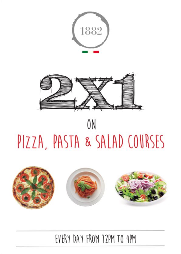 That’s right! As part of our January deals you can enjoy from tomorrow 2x1 courses at Mark Lane! Who’s coming?!🍕🍝🥗