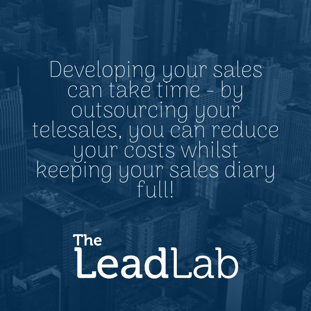Developing your sales can take time - by outsourcing your telesales, you can reduce your costs whilst keeping your sales diary full! 💙📞☎️
.
.
theleadlab.com
.
.
#telemarketing #leads #leadgeneration #b2b #business