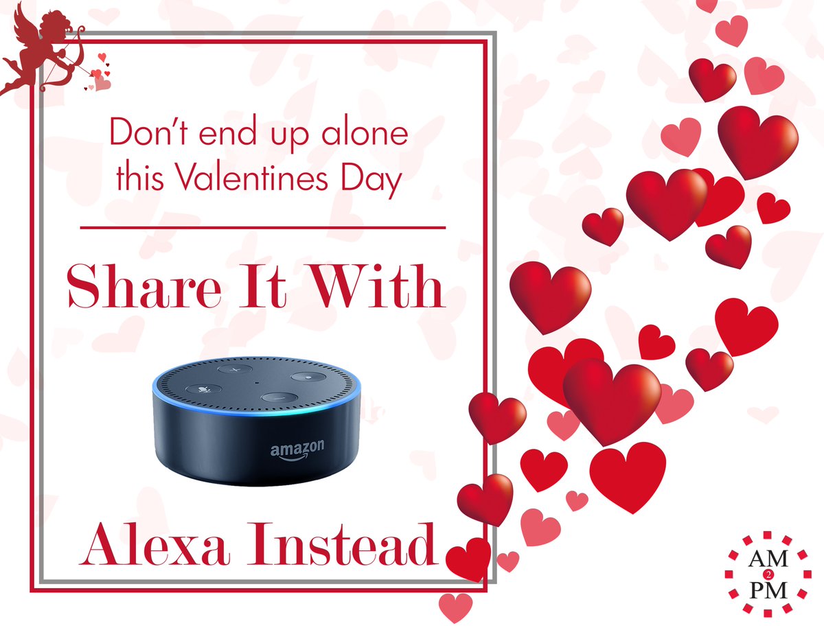 Don't end up alone this ❤️#ValentinesDay❤️, instead share it with Alexa.

AM2PM Recruitment is giving away an Alexa Echo Dot this Valentines Day to one lucky winner.

HOW TO ENTER: #RETWEEET and #FOLLOWUS to go into the prize draw.

Winner will be announced on 13th February 2020