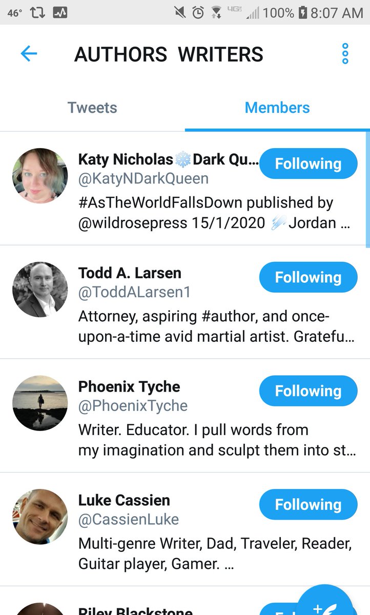 F.J. Thomas (@f_j_thomas) on Twitter photo Looking for a new author to get hooked on? Check out my Author & Writer list here on Twitter. Lots of authors there like -
<a href="/kcsowriter/">KC Sprayberry</a>
<a href="/artyny59/">Arthur Butt</a>
<a href="/CSMcDonald7/">C.S. McDonald</a>
<a href="/SedonaHutton/">Sedona Hutton</a>
<a href="/ElleMarlowWrite/">Elle Marlow</a>
<a href="/JulietteDougla9/">Juliette Douglas</a>
<a href="/JulieLence/">Julie Lence--Author</a>
@JenniferFaye34
<a href="/Thompson_DavidW/">David W. Thompson</a>
#mondaythoughts Looking for a new author to get hooked on? Check out my Author & Writer list here on Twitter. Lots of authors there like -
<a href="/kcsowriter/">KC Sprayberry</a>
<a href="/artyny59/">Arthur Butt</a>
<a href="/CSMcDonald7/">C.S. McDonald</a>
<a href="/SedonaHutton/">Sedona Hutton</a>
<a href="/ElleMarlowWrite/">Elle Marlow</a>
<a href="/JulietteDougla9/">Juliette Douglas</a>
<a href="/JulieLence/">Julie Lence--Author</a>
@JenniferFaye34
<a href="/Thompson_DavidW/">David W. Thompson</a>
#mondaythoughts